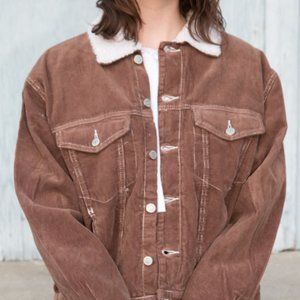 Brandy Melville Kaylee Fur Corduroy Jacket